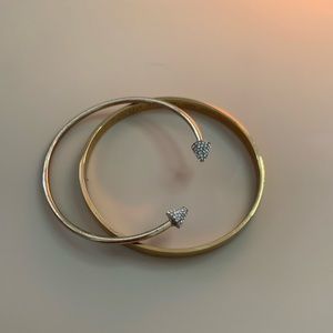 Kate Spade Gold bangle + gold arrow bangle bundle